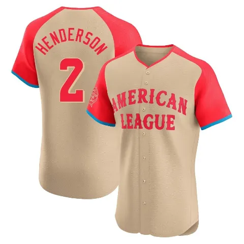 Men's Baltimore Orioles ＃2 Gunnar Henderson Cream Elite American League 2024 All-Star Game Jersey