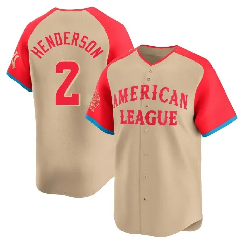 Men's Baltimore Orioles ＃2 Gunnar Henderson Cream Limited American League 2024 All-Star Game Jersey