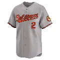 Men's Baltimore Orioles ＃2 J.J. Hardy Gray Limited Road Jersey