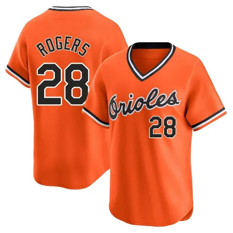 Men's Baltimore Orioles ＃28 Trevor Rogers Orange Limited Cooperstown Collection Jersey