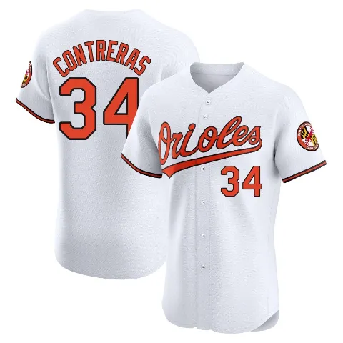 Men's Baltimore Orioles ＃34 Roansy Contreras White Elite Home Jersey