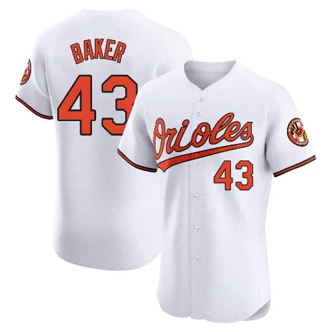Men's Baltimore Orioles ＃43 Bryan Baker White Elite Home Jersey