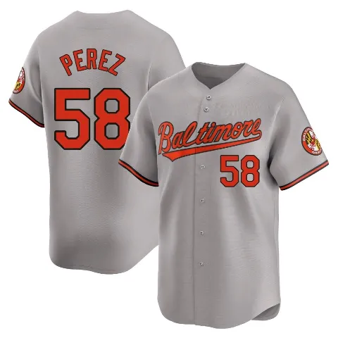 Men's Baltimore Orioles ＃58 Cionel Perez Gray Limited Road Jersey