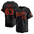 Men's Baltimore Orioles ＃63 Brandon Young Black Limited Alternate Jersey