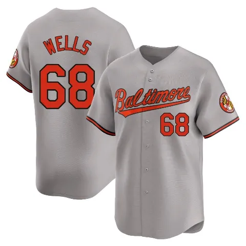 Men's Baltimore Orioles ＃68 Tyler Wells Gray Limited Road Jersey