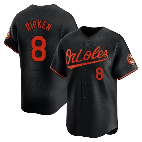 Men's Baltimore Orioles ＃8 Cal Ripken Black Limited Alternate Jersey