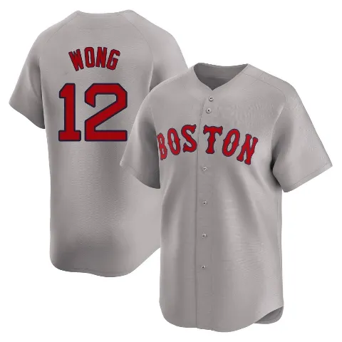 Men's Boston Red Sox ＃12 Connor Wong Gray Limited Away Jersey