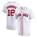 Men's Boston Red Sox ＃18 Hirokazu Sawamura White Elite Home Patch Jersey