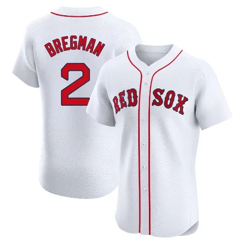 Men's Boston Red Sox ＃2 Alex Bregman White Elite Home Patch Jersey