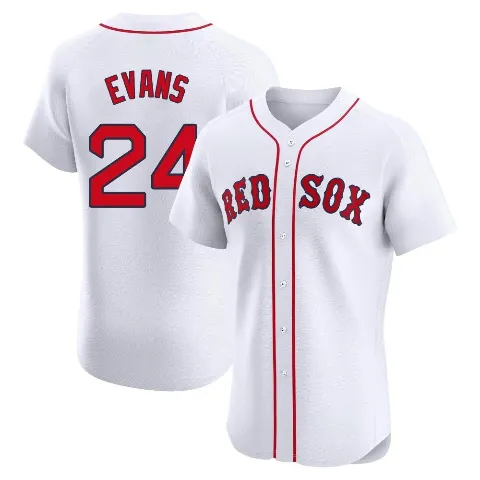 Men's Boston Red Sox ＃24 Dwight Evans White Elite Home Patch Jersey