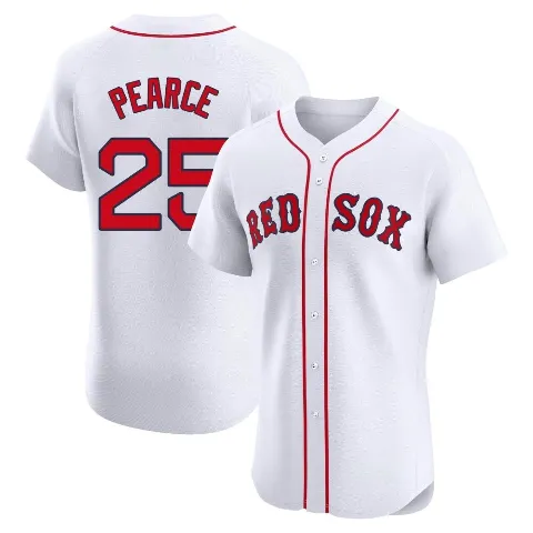 Men's Boston Red Sox ＃25 Steve Pearce White Elite Home Patch Jersey