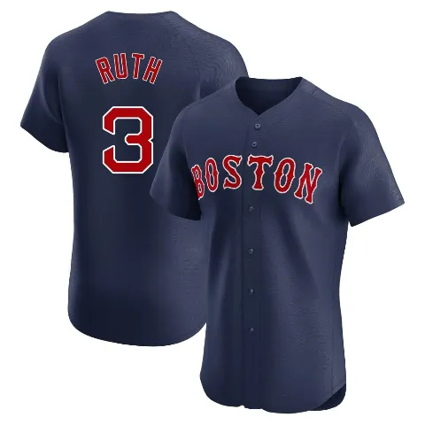Men's Boston Red Sox ＃3 Babe Ruth Navy Elite Alternate Jersey