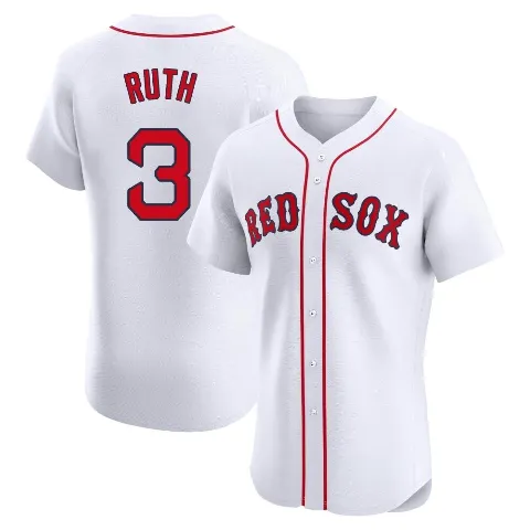 Men's Boston Red Sox ＃3 Babe Ruth White Elite Home Jersey