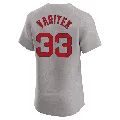 Men's Boston Red Sox ＃33 Jason Varitek Gray Elite Road Jersey