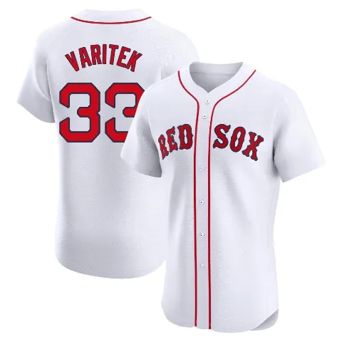 Men's Boston Red Sox ＃33 Jason Varitek White Elite Home Jersey
