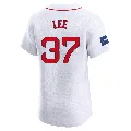 Men's Boston Red Sox ＃37 Bill Lee White Elite Home Patch Jersey