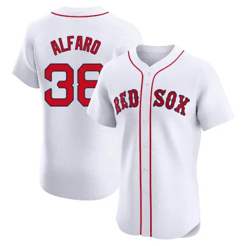 Men's Boston Red Sox ＃38 Jorge Alfaro White Elite Home Patch Jersey