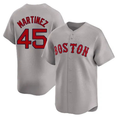 Men's Boston Red Sox ＃45 Pedro Martinez Gray Limited Away Jersey