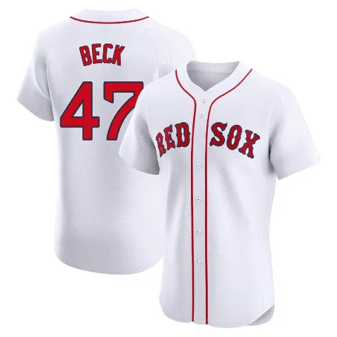 Men's Boston Red Sox ＃47 Rod Beck White Elite Home Jersey