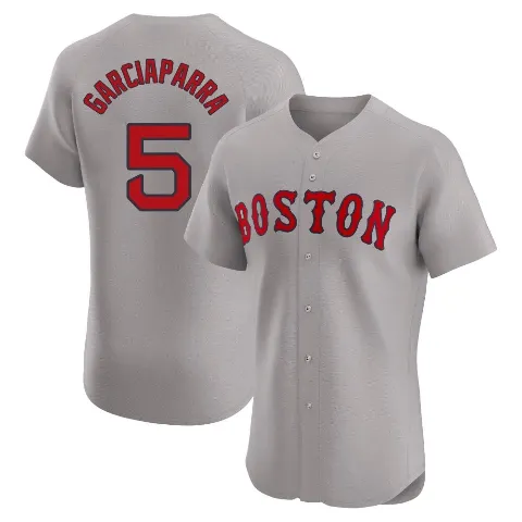 Men's Boston Red Sox ＃5 Nomar Garciaparra Gray Elite Road Jersey