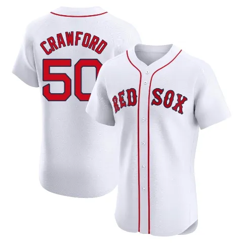 Men's Boston Red Sox ＃50 Kutter Crawford White Elite Home Jersey
