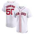 Men's Boston Red Sox ＃50 Kutter Crawford White Elite Home Patch Jersey