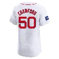 Men's Boston Red Sox ＃50 Kutter Crawford White Elite Home Patch Jersey