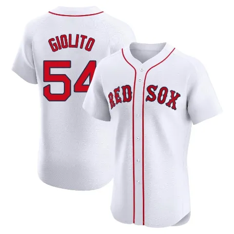 Men's Boston Red Sox ＃54 Lucas Giolito White Elite Home Patch Jersey