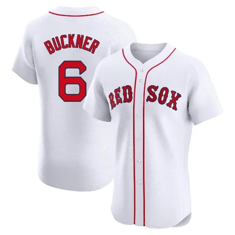Men's Boston Red Sox ＃6 Bill Buckner White Elite Home Patch Jersey