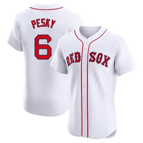 Men's Boston Red Sox ＃6 Johnny Pesky White Elite Home Jersey