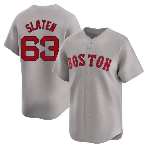 Men's Boston Red Sox ＃63 Justin Slaten Gray Limited Away Jersey