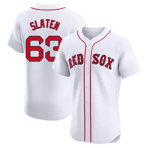 Men's Boston Red Sox ＃63 Justin Slaten White Elite Home Jersey