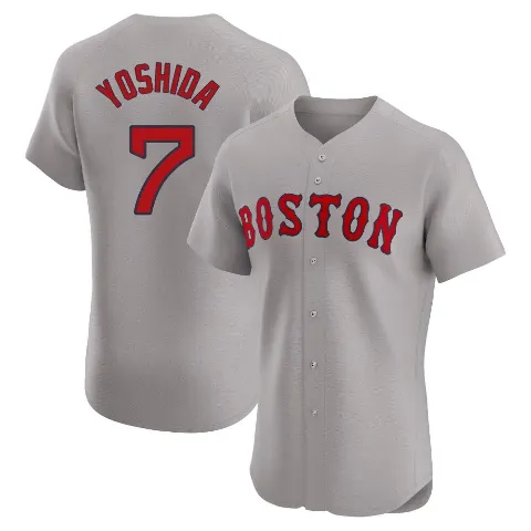 Men's Boston Red Sox ＃7 Masataka Yoshida Gray Elite Road Jersey