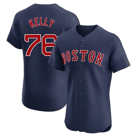 Men's Boston Red Sox ＃76 Zack Kelly Navy Elite Alternate Jersey