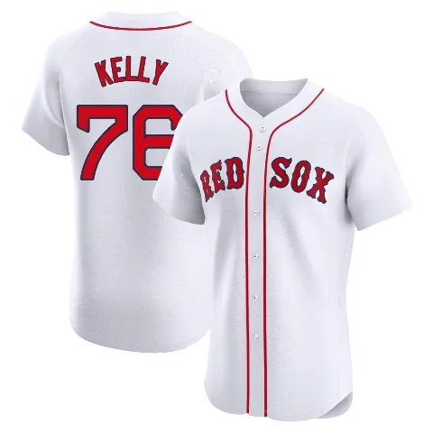 Men's Boston Red Sox ＃76 Zack Kelly White Elite Home Jersey