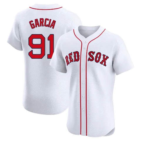 Men's Boston Red Sox ＃91 Jhostynxon Garcia White Elite Home Jersey