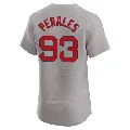 Men's Boston Red Sox ＃93 Luis Perales Gray Elite Road Jersey