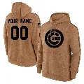 Men's Chicago Cubs ＃00 Custom Hoodie Brown Custom 2023 Salute to Service Club Pullover Hoodie