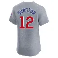 Men's Chicago Cubs ＃12 Shawon Dunston Gray Elite Road Jersey
