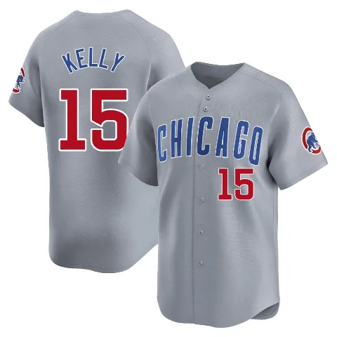 Men's Chicago Cubs ＃15 Carson Kelly Gray Limited Road Jersey