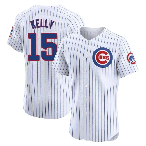 Men's Chicago Cubs ＃15 Carson Kelly White Elite Home Jersey
