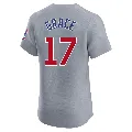 Men's Chicago Cubs ＃17 Mark Grace Gray Elite Road Jersey