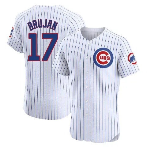 Men's Chicago Cubs ＃17 Vidal Brujan White Elite Home Jersey