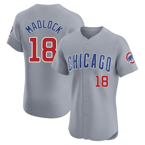 Men's Chicago Cubs ＃18 Bill Madlock Gray Elite Road Jersey