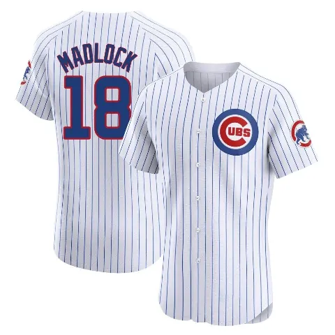 Men's Chicago Cubs ＃18 Bill Madlock White Elite Home Jersey