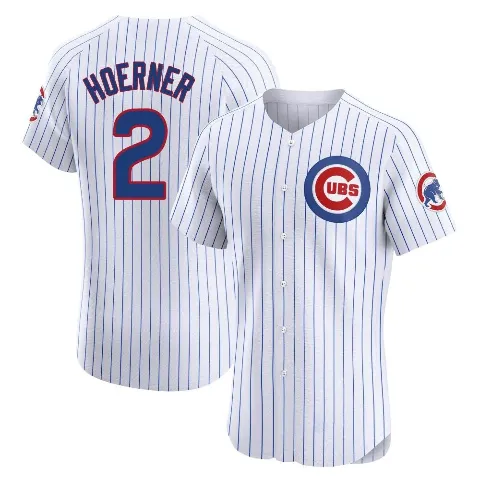 Men's Chicago Cubs ＃2 Nico Hoerner White Elite Home Jersey