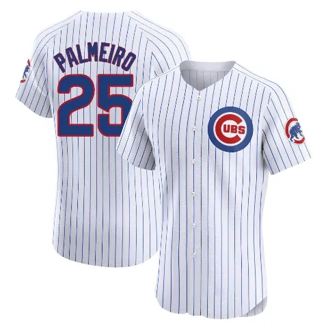 Men's Chicago Cubs ＃25 Rafael Palmeiro White Elite Home Jersey