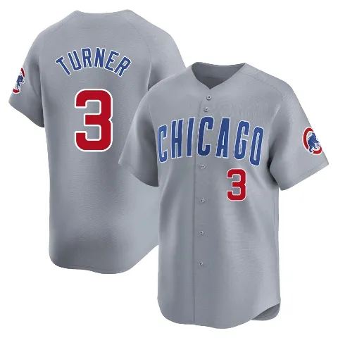 Men's Chicago Cubs ＃3 Justin Turner Gray Limited Road Jersey