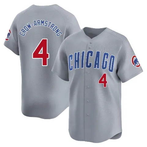 Men's Chicago Cubs ＃4 Pete Crow-Armstrong Gray Limited Road Jersey