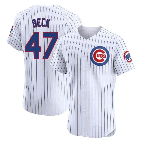 Men's Chicago Cubs ＃47 Rod Beck White Elite Home Jersey